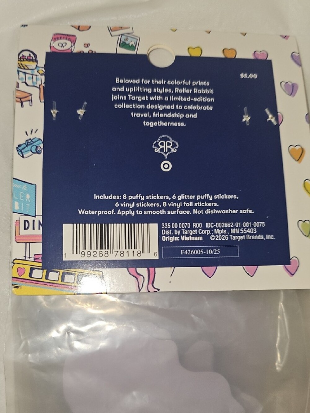 Roller Rabbit X Target Sticker Set 28ct New - Picture 9 of 12